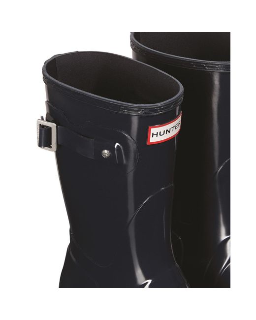 Hunter Blue Gloss Original Short Wellington Boots