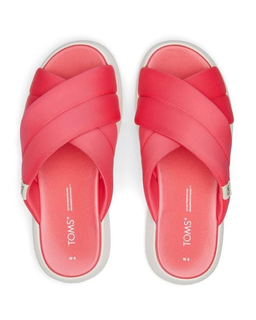 TOMS Pink Alpargata Mallow Crossover Polyester Blend Slides