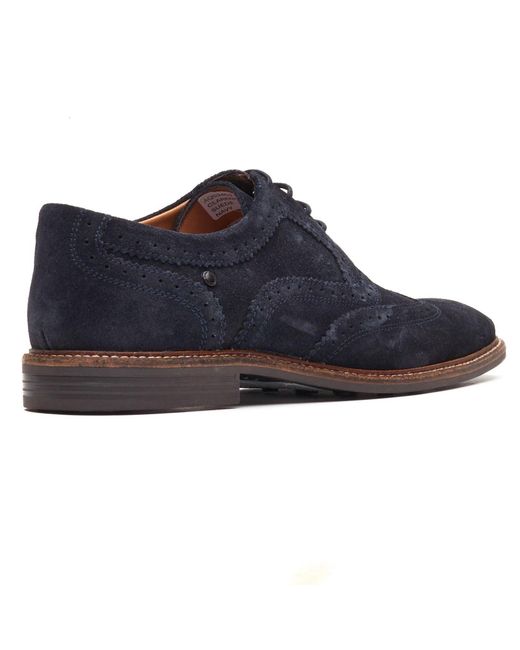 Base London Blue Clarence Brogue Leather Brogues Shoes for men