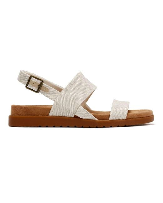 TOMS Metallic Marin Slingback Textile Natural Sandals