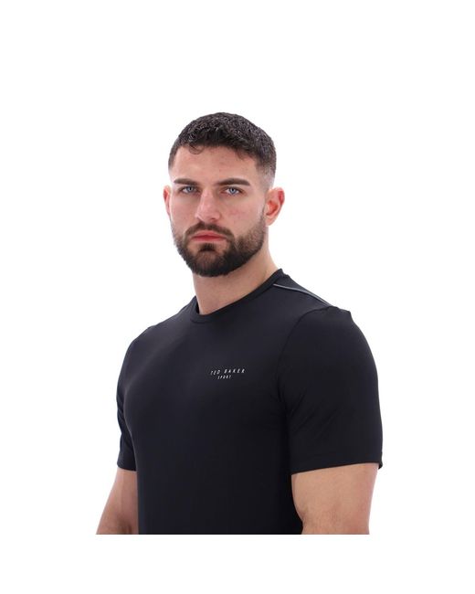 Ted Baker Black Sam Tbmts2635 Polyester Activewear T-Shirts for men