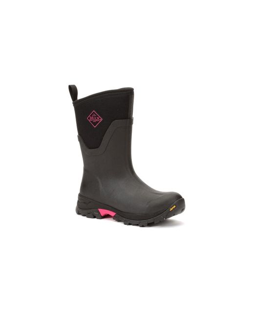 Muck Boot Black Arctic Ice Mid Agat Rubber/Hot Wellington Boots
