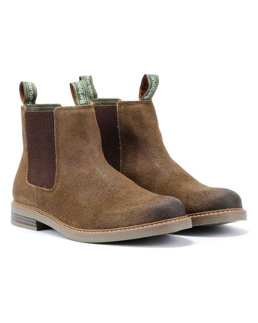 Barbour Brown Farsley Suede Chelsea Boots for men