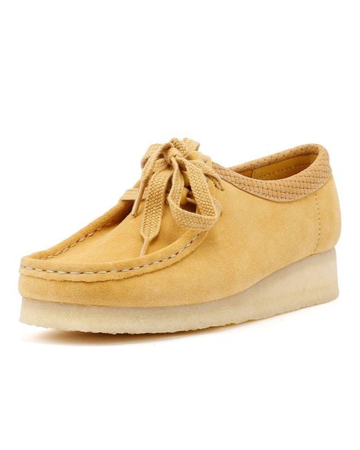 Clarks Yellow Wallabee Suede Golden Tan Shoes