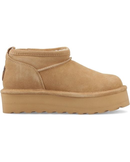 BEARPAW Natural Retro Super Shorty Suede Coffee Winter Ankle Boots