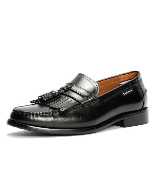 Ben Sherman Buster Leather Men's Black Loafers - Uk 11 for men