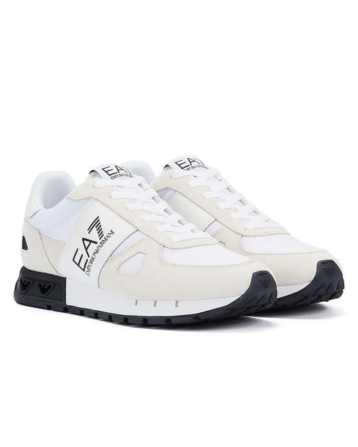 EA7 White Legacy Sneaker Aus /Schwarzem Wildleder