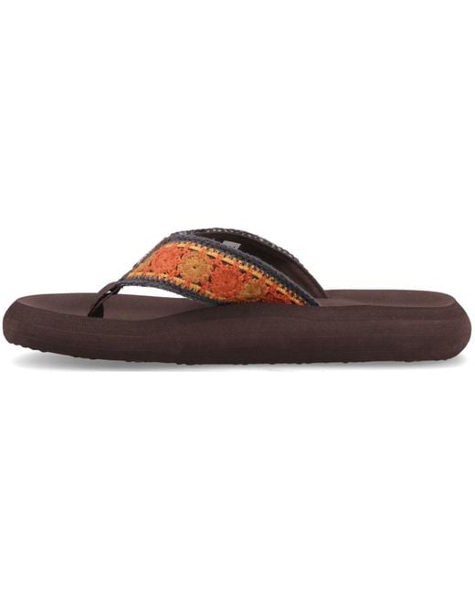 Rocket Dog Brown Spotlight Marlow Textile /Multi Flip Flops