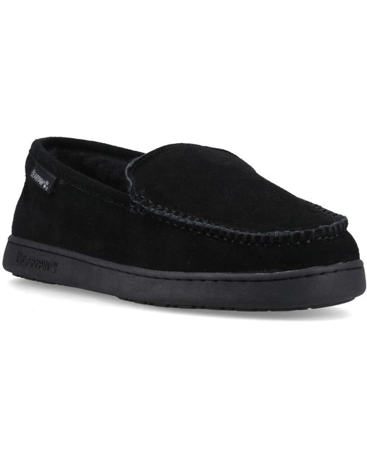 BEARPAW Black Brian Suede Slippers for men