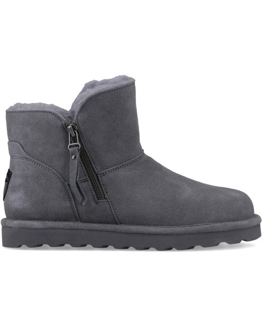 BEARPAW Gray Magnolia Suede Winter Ankle Boots