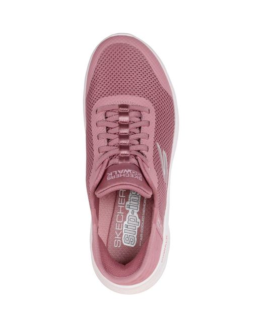 Skechers Purple Go Walk Flex Grand Entry Textile Rose Textile/Trim Trainers