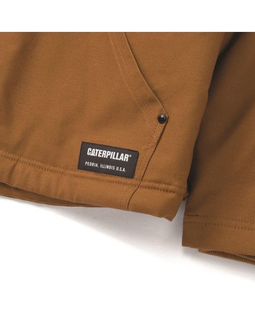 Caterpillar Brown Hooded Sherpa Lined Fleece Jacket for men