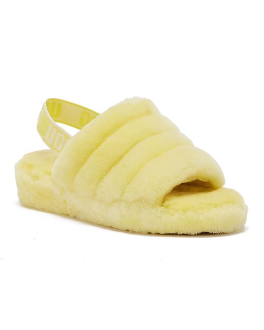 Ugg Yellow Fluff Yeah Slides - Shoes