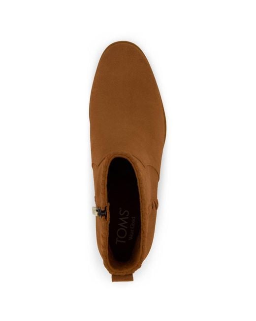 TOMS Brown Delilah Heeled Suede Heeled Ankle Boots