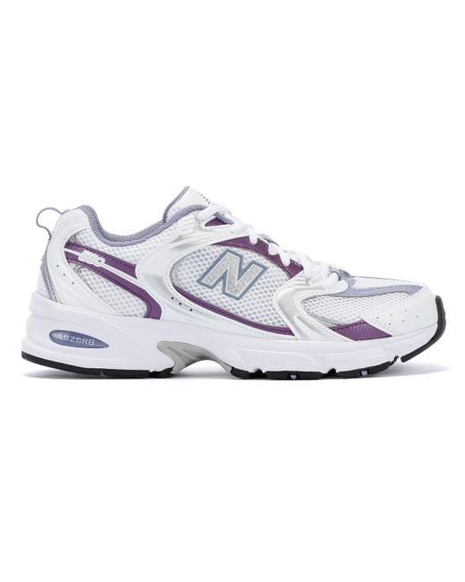 New Balance White 530 /purple Trainers