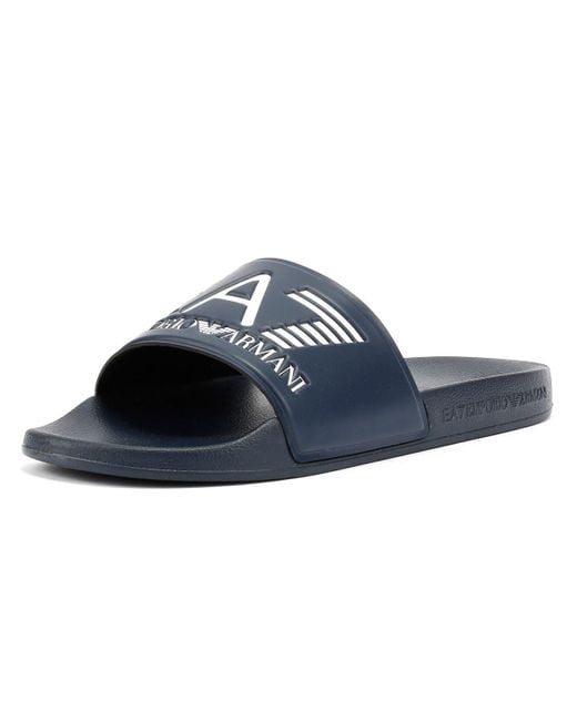 EA7 Blue Water Sports Slides for men