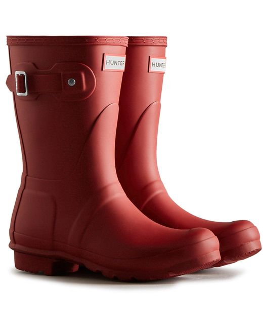 Hunter Red Matt Original Short Wellington Boots