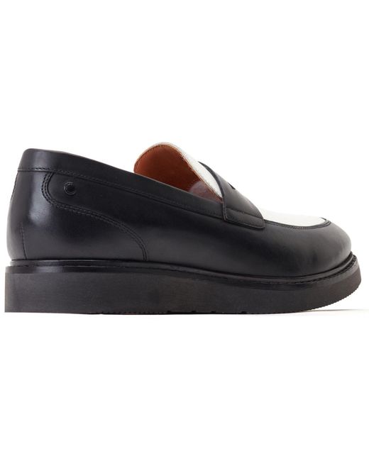 Base London Blue Sid Leather Loafers for men