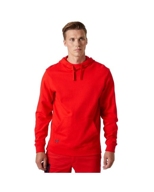 Helly Hansen Red Manchester Cotton Hooded Sweatshirt for men