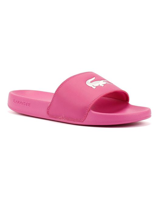Lacoste Serve Slide 0.0 Women's Pink Slides - Uk 8