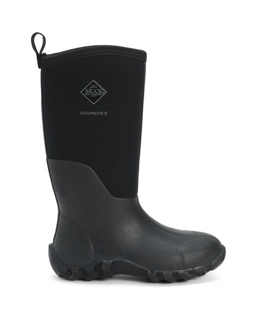 Muck Boot Black Edgewater Ii Rubber Wellington Boots