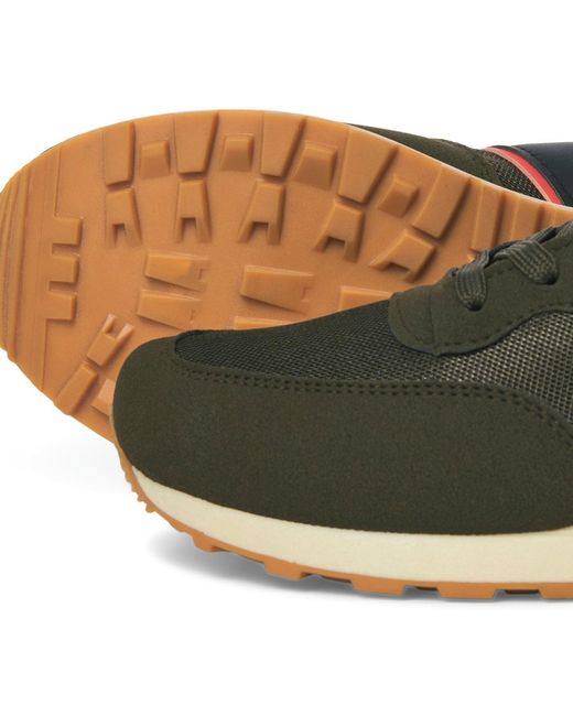 Jack & Jones Green Spirit Runner Synthetic Night Trainers for men