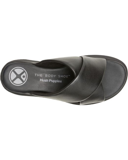 Hush Puppies Black Uplift Leather Sandals