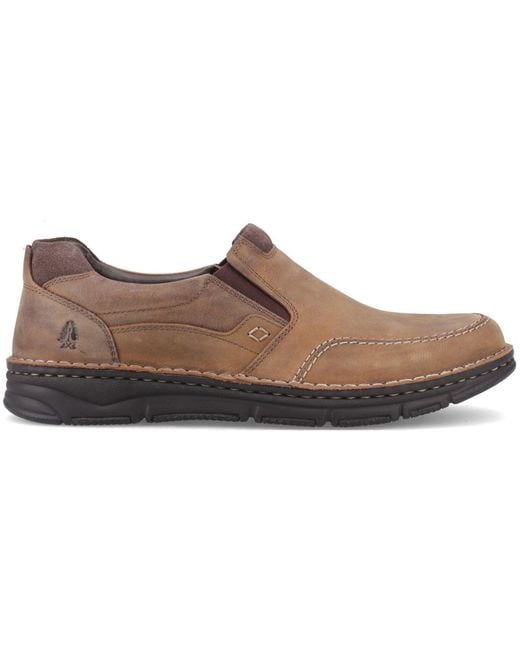 Hush Puppies Brown Franco Slip On Leather Loafers for men