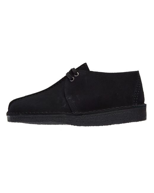 Clarks Black Originals Desert Trek Suede Shoes for men