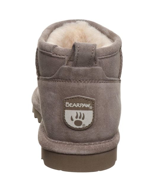 BEARPAW Brown Shorty Suede Morel Winter Ankle Boots