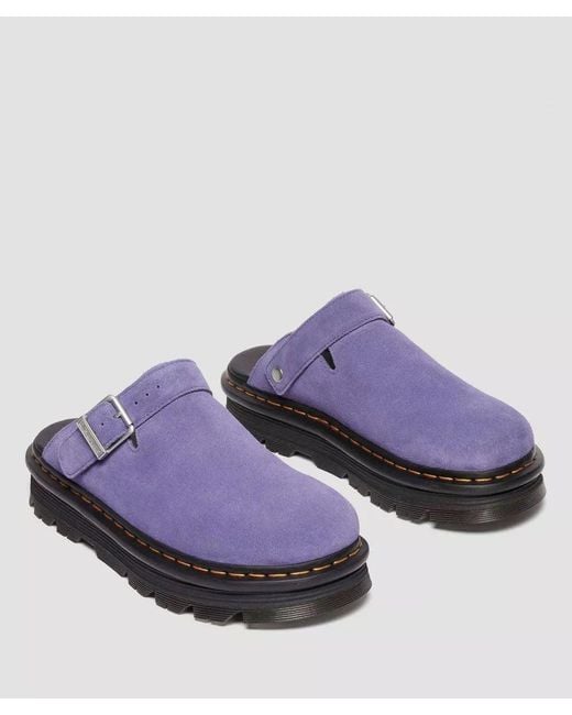 Dr. Martens Purple Dr. Martens Zebzag Eh Suede Twilight Mule