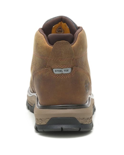 CAT Safety Brown Caterpillar Exposition 4.5" Leather Pyramid Safety Boots