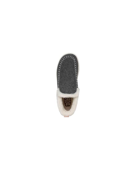HeyDude Gray Denny Wool Faux Shearling Synthetic Boots