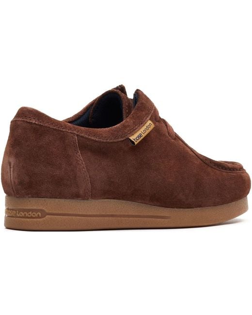 Base London Brown Koko Lace Up Leather Moccasins Shoes for men