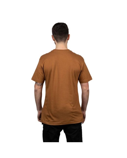 Caterpillar Natural Trademark Logo Cotton Bronze T-Shirt for men