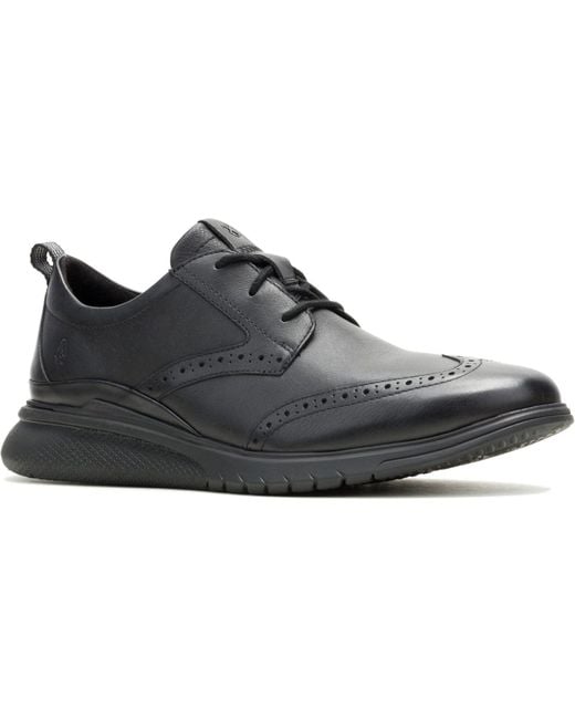 Hush Puppies Black Advance Leather Lace-Up Shoes for men