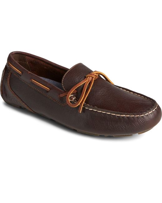 Sperry Top-Sider Brown Driver 1 Eye Leather Amaretto Loafers for men