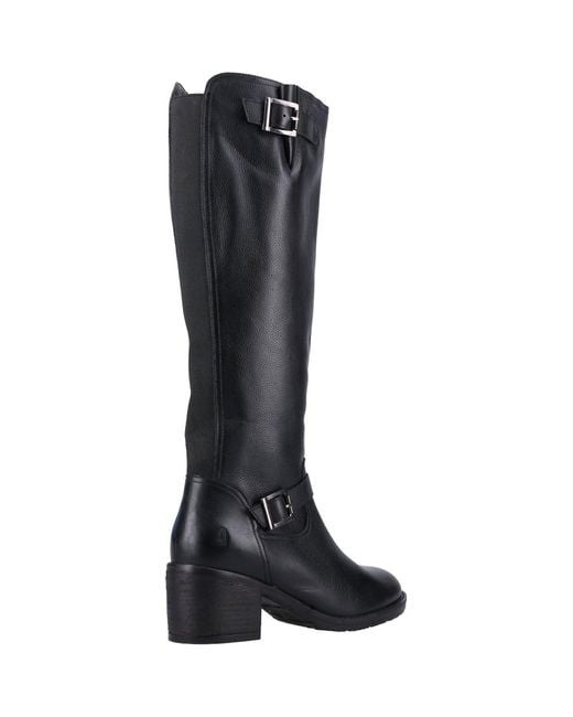 Hush Puppies Black Heidi Leder Farbe Lederstiefel