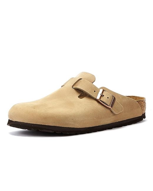 Birkenstock Boston Tabacco Brown Natural Oiled Leather Clogs