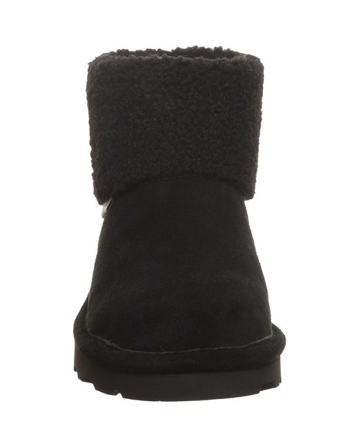 BEARPAW Black Jessa Suede Winter Ankle Boots