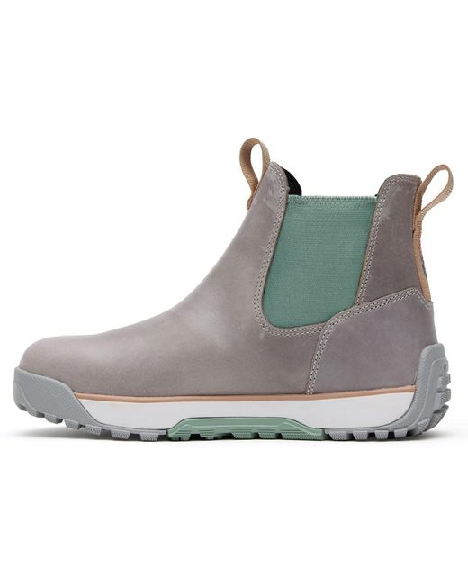 XtraTuf Gray Ankle Deck Leather Leather /Iceberg Wellington Boots
