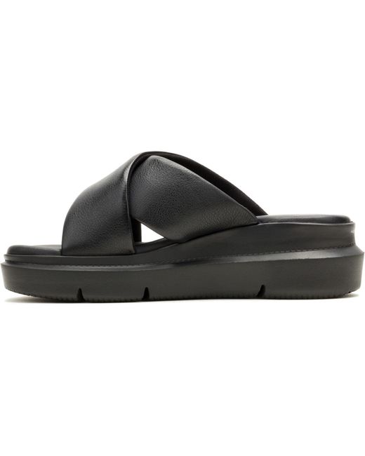 Hush Puppies Black Uplift Leather Sandals