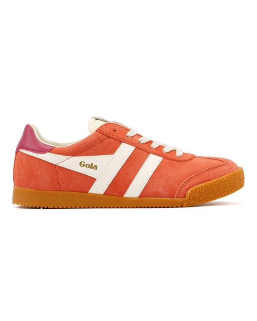 Gola Orange Elan Suede Hot Coral/Off/ Fuchsia Trainers