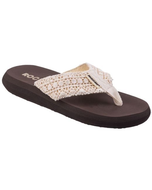 Rocket Dog Brown Spotlight Lima Fabric Multi Flip Flops