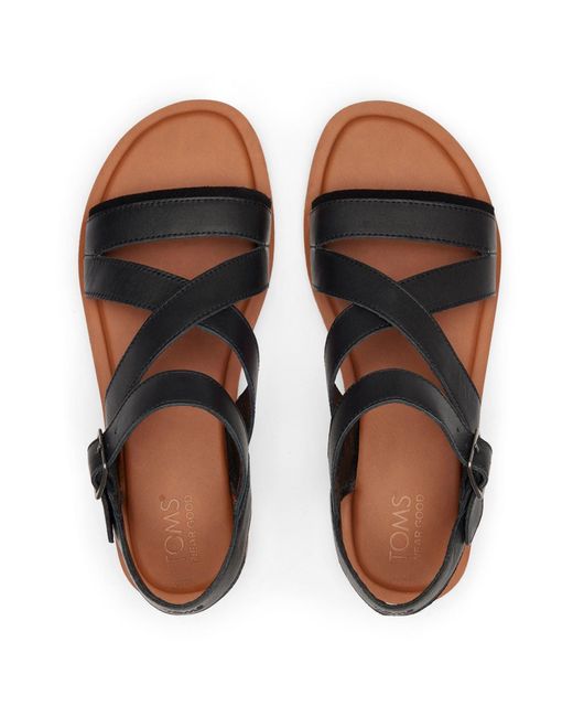 TOMS Black Sloane 100% Cow Sandals
