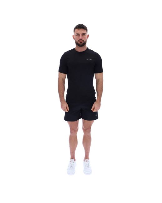 Ted Baker Black Sam Tbmts2635 Polyester Activewear T-Shirts for men