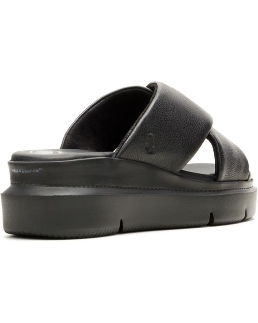 Hush Puppies Black Uplift Leather Sandals