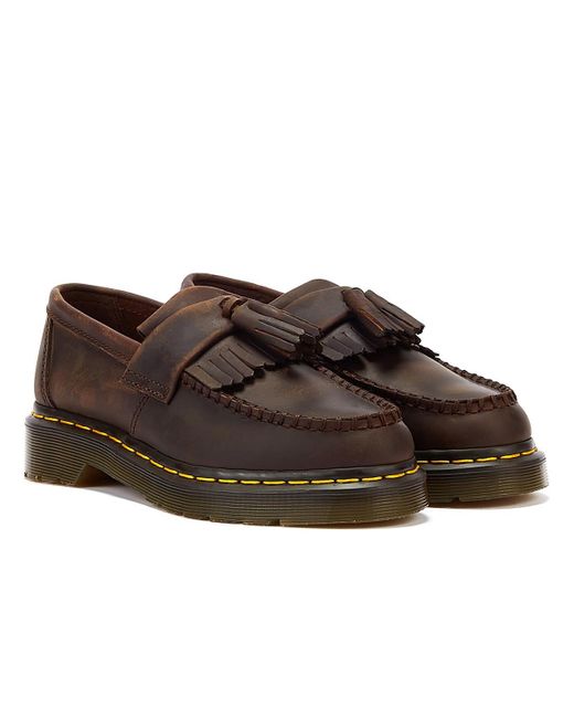 Dr. Martens Brown Adrian Crazy Horse Loafers