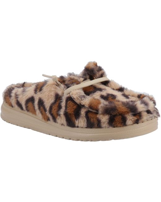 HeyDude Brown Wendy Synthetic /Multi Mules