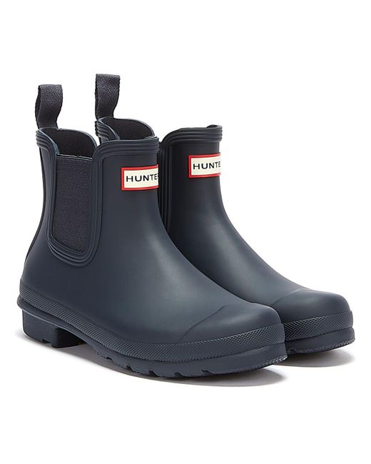 HUNTER Synthetic Original Chelsea Wellies in Navy (Blue) - Lyst